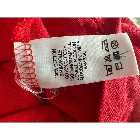 Burberry London Red 100 Cotton Short Sleeve Polo Shirt Women's Size S - Picture 7 of 7